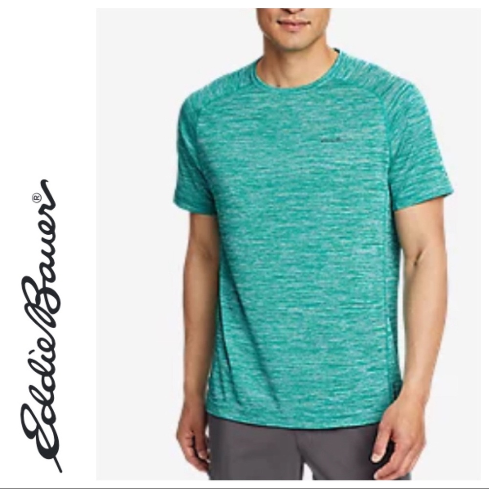 EDDIE BAUER GREEN RESOLUTION ACTIVE TEE SHIRT SMALL